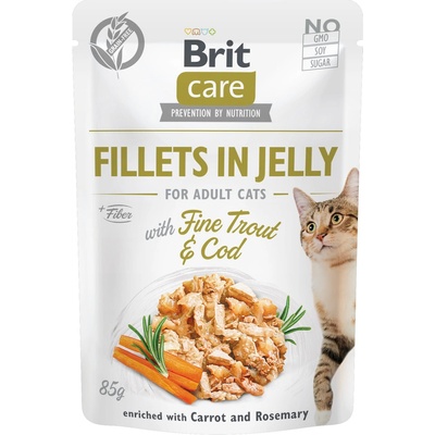 Brit Care Cat Fillets in Jelly Fine Trout & Cod 85 g