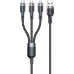 Awei кабел 3 в 1 USB-C/Lightning/Micro, черен (Awe000226)