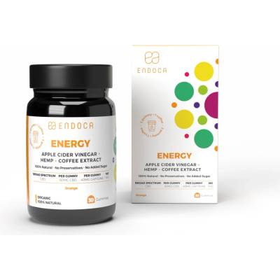 Endoca CBD Gummies Energy 60 mg CBD 40 mg kofeínu pomarančová príchuť 30 ks 60 g