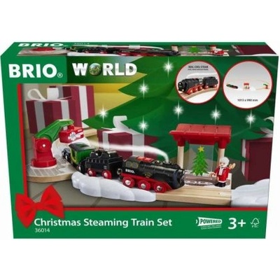BRIO - Влаков комплект с вагонче и релси - Коледа (36014_1)