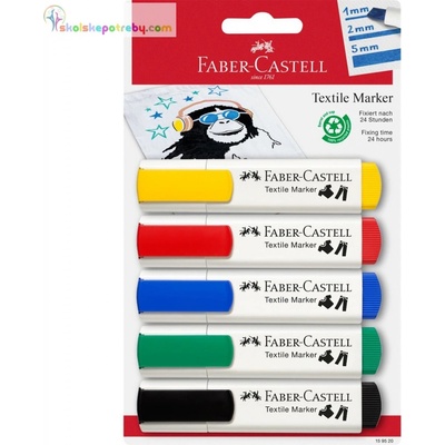 Faber Castell Popisovače na textil základné farby 5 ks