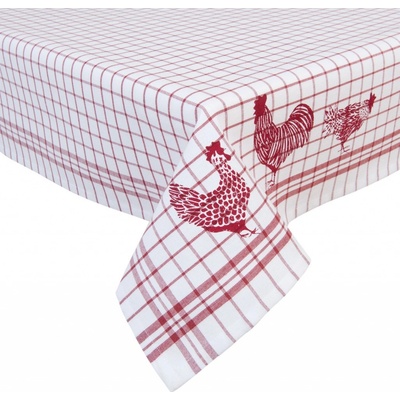Clayre & Eef Ubrus Country Side Chicken red 100x100