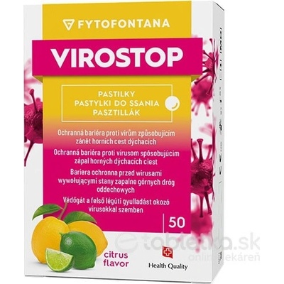 fytofontana VIROSTOP pastilky na cmúľanie príchuť citrusová inov.2024 50 ks