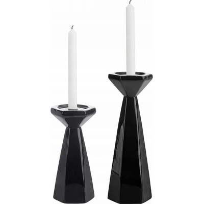 Černé svícny na jednu svíčku a válcovou svíčku Altom Design Sada 2 ks