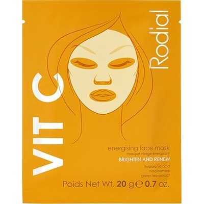Rodial Vit C Energising Sheet Mask платнена маска за озаряване и възстановяване на кожата с витамин c за жени 1 бр