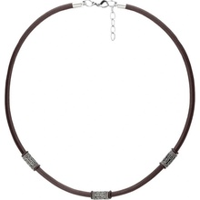 Manoki Pánský kožený Lucas chirurgická ocel etno styl WA554A Hnědá