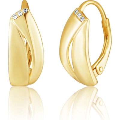 JVD Pozlátené strieborné náušnice so zirkónmi SVLE3427XH2GOKL