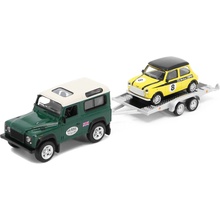 Schuco Land Rover Defender Mini Maniac + přívěs + Mini Cooper 1:64