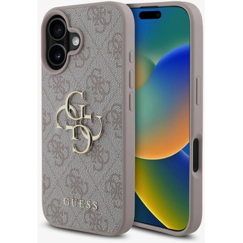 GUESS PU 4G Метално лого заден капак за iPhone 16 Pink Guess | Lilav | ЖЕНИ | UNI