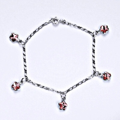 Čištín Stříbrný se Swarovski krystaly rose R 1297