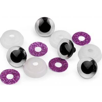 Bezpečnostní očka třpytivá fialová 20mm