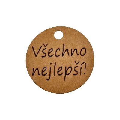 DCH Papírová visačka/jmenovka s Vaším textem Varianta: Kolečko