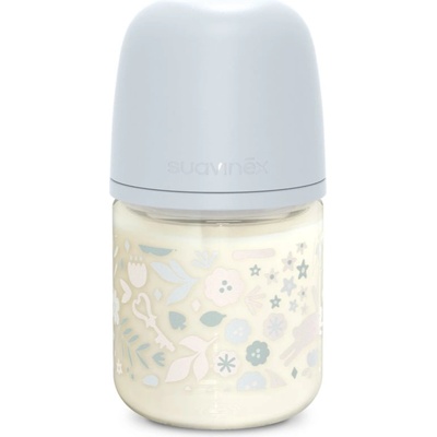 Suavinex Wonderland SX Pro Physiological Anti-Colic Glass стъклено бебешко шише S Slow Flow 0 m+ Liberty Blue 120ml