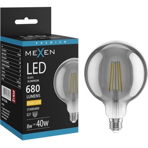 Mexen Vintis LED филаментна крушка E27, G125, 8W, Топла - 2700K, 680 lm, опушен - L158-E27-0827-70 (L158-E27-0827-70)