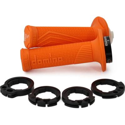 gripy LOCK-ON D100 (offroad) dĺžka 125/130 mm (4 vačky), DOMINO (oranžové)