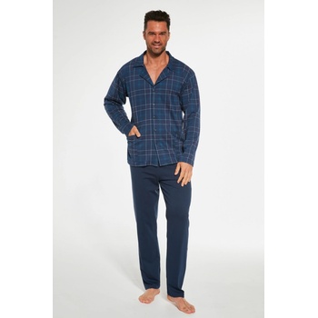 Cornette 114/64 pánské pyžamo dlouhé propínací tm.modré