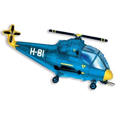 Balón fóliový 35 cm helikoptéra modrá