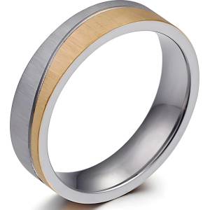 HARAHU Мъжки пръстен SE-17603 - Сребърен / Златен / 62mm KP17603