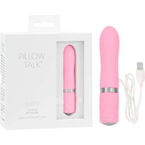 Pillow Talk Flirty - вибратор тип пръчка с акумулатор - розов