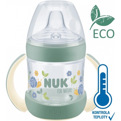 Nuk For Nature fľaša s kontrolou teploty s úchytmi zelená 150 ml