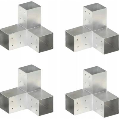 Greatstore Trámová spojka 4 ks ve tvaru Y pozinkovaný kov 81 x 81 mm