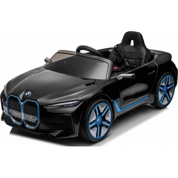 Beneo Elektrické autíčko BMW i4 čierne 2,4 GHz diaľkové ovládanie USB / AUX / Bluetooth prípojka odpruženie 12V batéria LED svetlá 2 X MOTOR ORIGINAL licencia