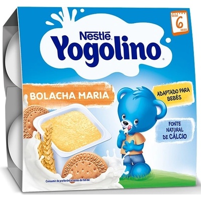 Nestle Млечен десерт Nestle Yogolino - Бисквита, 4 броя, 100 g (12605071)