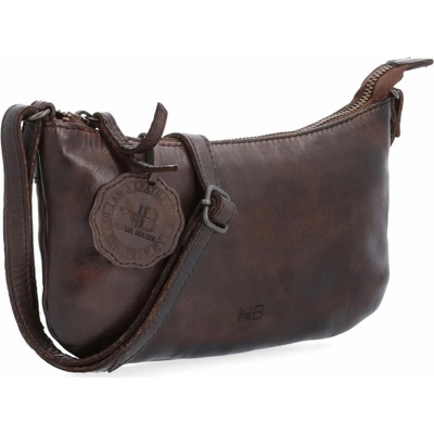 Noelia Bolger kožená dámská crossbody kabelka malá Hnědá