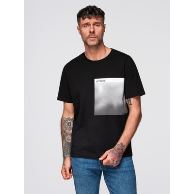 Ombre Clothing Мъжка памучна тениска с графичен печат - черна V2 OM-TSPT-0246 Ombre Clothing Ombre Clothing | Cheren | МЪЖЕ | S