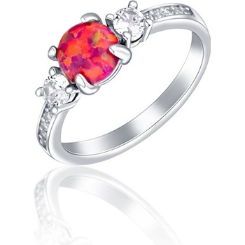 JVD Stříbrný prsten s červeným opálem SVLR0405XH2O4