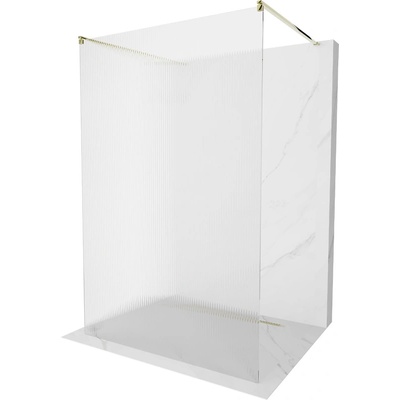 Mexen Kioto самостоятелна душ кабина 130 x 200 см, райета 8 мм, златна - 800-130-002-50-09 (800-130-002-50-09)