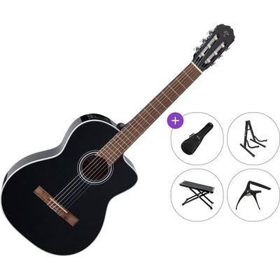 Takamine GC2CE Premium SET 4/4 Black Класическа китара с предусилвател