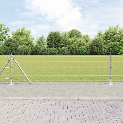 OMAXI Zahradní euro plot s betonovým základem 10 x 0,6 m Stříbrná 243522