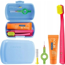 Curaprox Travel set stejnobarevný mix náhradních hlavic magenta 2 ks