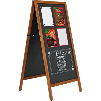 A-Z Reklama CZ Dřevěný poutač UWODD06012 s křídovou magnetickou tabulí 590 x 1190 mm