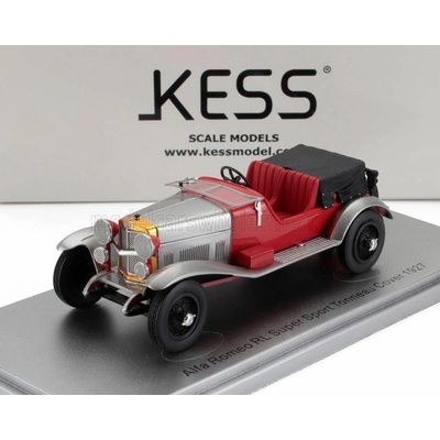 KESS MODEL ALFA ROMEO RL SUPER SPORT 4 SEAT 4 POSTI WITH COVERED SEAT 1927 RED SILVER BLACK 1:43