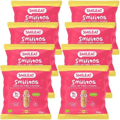 SMILEAT BIO kukuřičné křupky banán a jahoda 25 g – Zboží Mobilmania