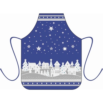 Forbyt Zástěra dětská Zimní vesnička modrá