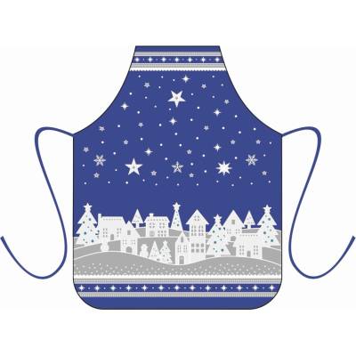 Forbyt Zástěra dětská Zimní vesnička modrá