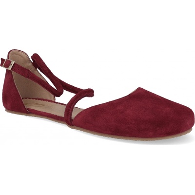 Shapen Orchid Bordeaux Suede barefoot dámske sandále W vínové
