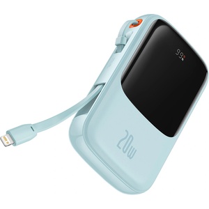 Baseus Външна батерия 2x Lightning, Type-C, USB, 20000mAh, 20W - Baseus Qpow Pro (PPQD030003) - Син
