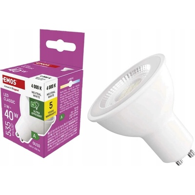 EMOS LED Žiarovka MR16 GU10/3W/230V 4000K Energetická trieda A EMS1086