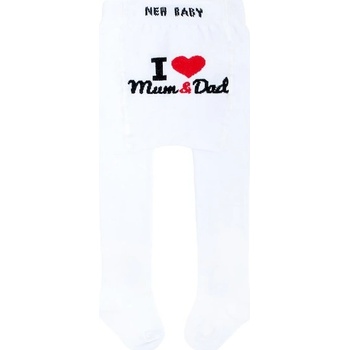 New Baby bavlněné punčocháčky bílé I Love Mum and Dad