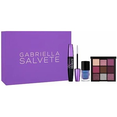 Gabriella Salvete Gift Box odstín Violet dárková sada: řasenka xXpress Volume & Long Curl Mascara 11 ml Black + paletka očních stínů Diamante Eyeshadow Palette 9 g Violet + lak na nehty Longlasting En