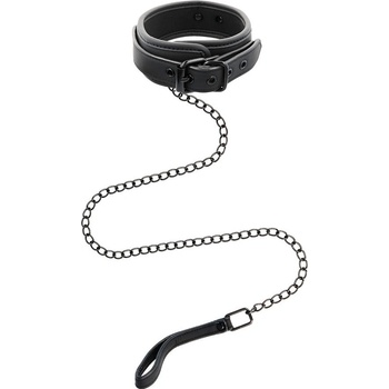 SuperLove Collar with Leash Vegan Leather Black