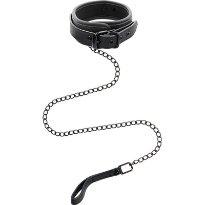 SuperLove Collar with Leash Vegan Leather Black