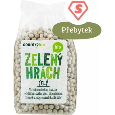 Country Life Bio Hrách zelený celý 0,5 kg – Zboží Dáma