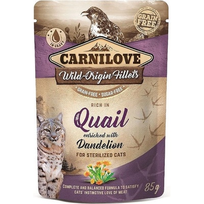 Carnilove Sterilized Cat Quail with Dandelion 24 x 85 g
