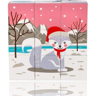 Adam Toys Dřevěné naučné kostky Antarktida - 9 ks