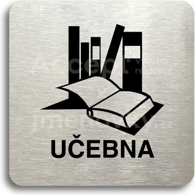 ACCEPT Piktogram učebna - stříbrná tabulka - černý tisk bez rámečku